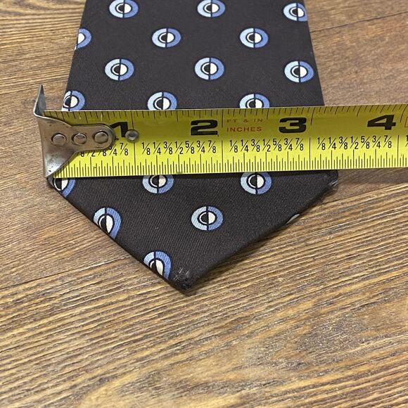 Christian Dior Cravates Mens Business Neck Tie Necktie Brown Silk - Picture 4 of 5